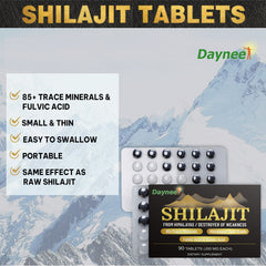 Himalayan Shilajit Tablet with Fulvic and Humic Acid (90 tablets, 200mg, 85+ Trace Minerals)