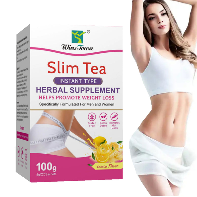 Slim Tea with Lemon Flavor | Instant Tea for Weight Loss, Constipation, and Cleansing Colon