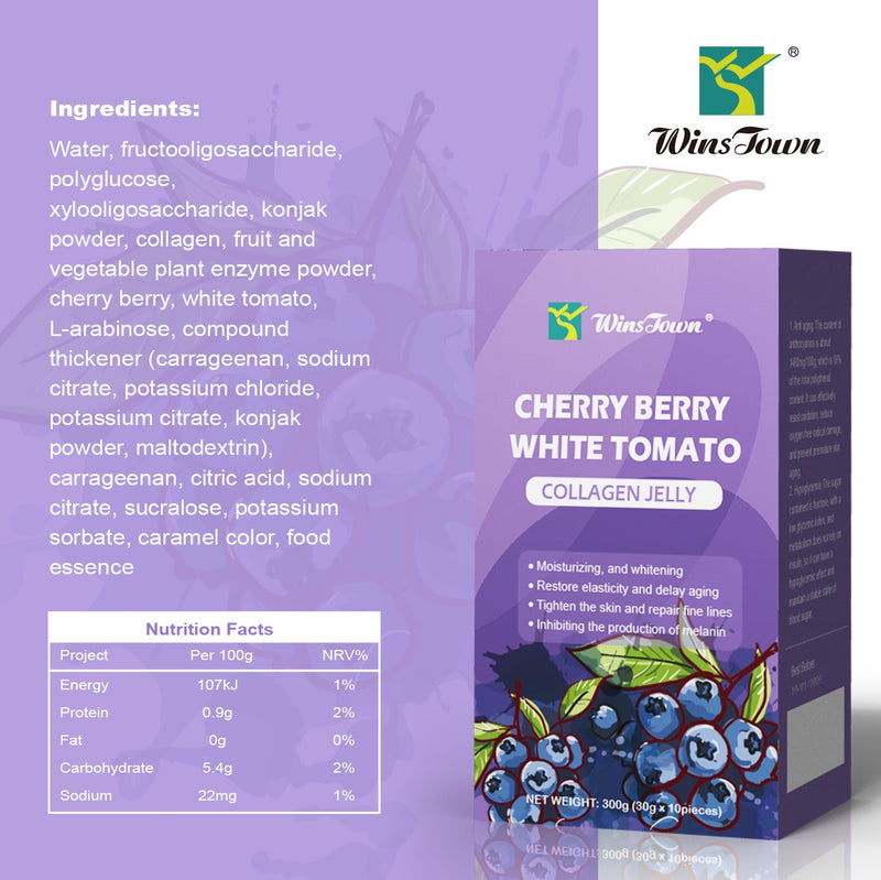 Cherry Berry, White Tomato and Collagen Jelly