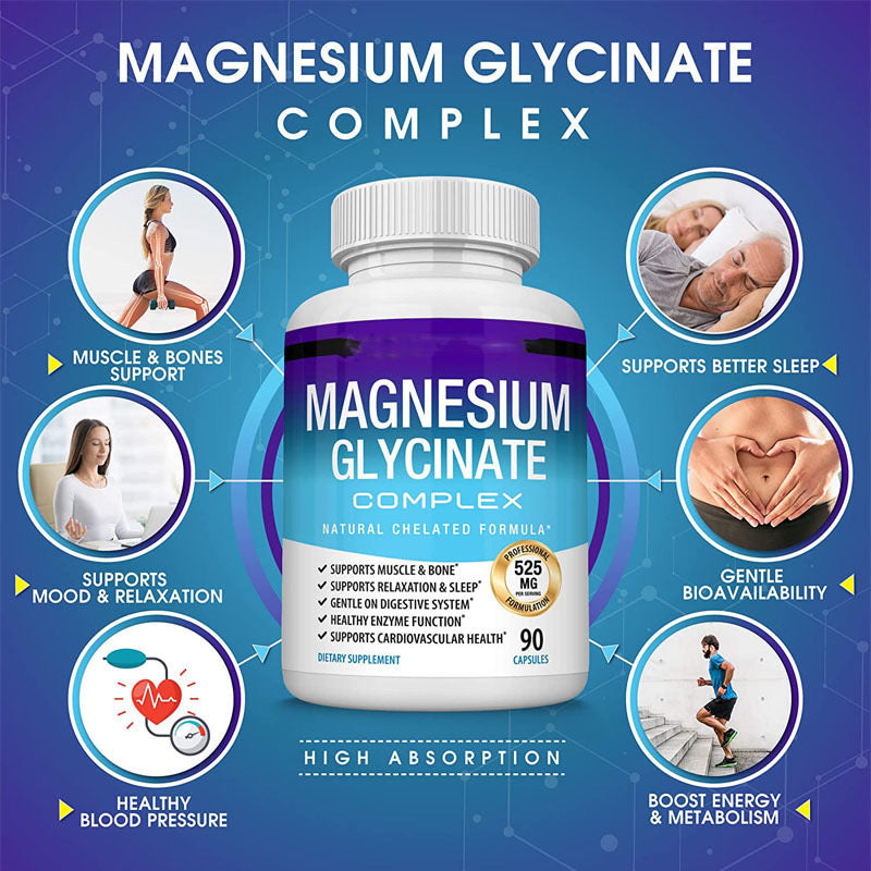 GINAX Magnesium Glycinate Capsule (90 capsules, 525mg)