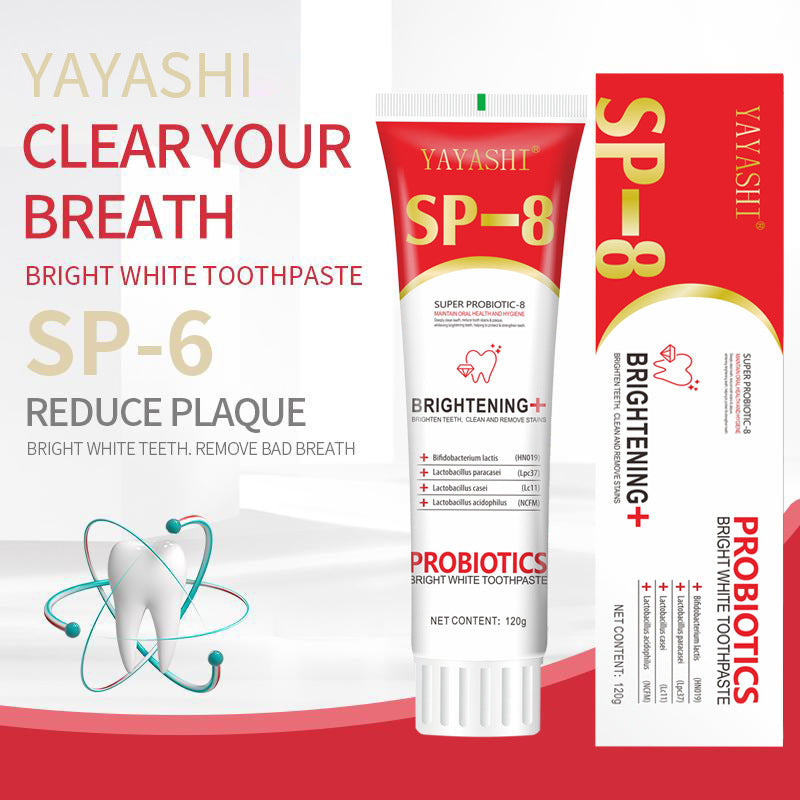 Cross-border special SP-8 Toothpaste Probiotic Brightening Toothpaste Remove stains, improve yellow teeth, fresh breath 120g