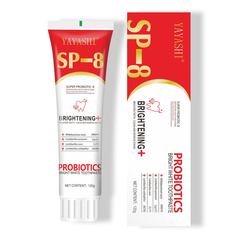 Cross-border special SP-8 Toothpaste Probiotic Brightening Toothpaste Remove stains, improve yellow teeth, fresh breath 120g