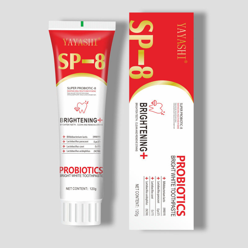 YAYASHI Super Probiotic-8 Toothpaste (120g) | SP-8 Toothpaste for Teeth Whitening, Stubborn Stains, Yellow Teeth, and Fresh Breath