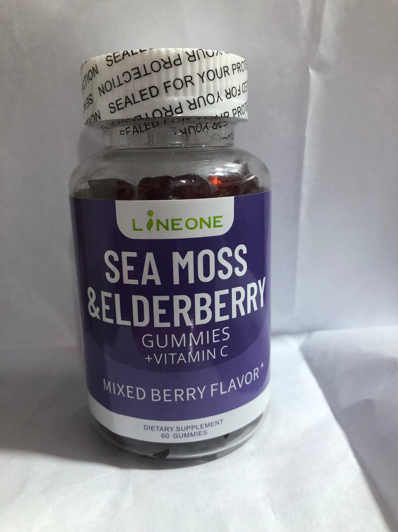 Sea Moss Gummies with Elderberry, Vitamin C, and Zinc | Dietary Supplement for Immune, Thyroid Support, Heart Health, and Skin Health