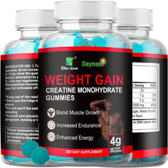 Weight Gain Creatine Monohydrate Gummies | Dietary Supplement for Muscle Mass, Energy, Muscle Recovery, and Endurance