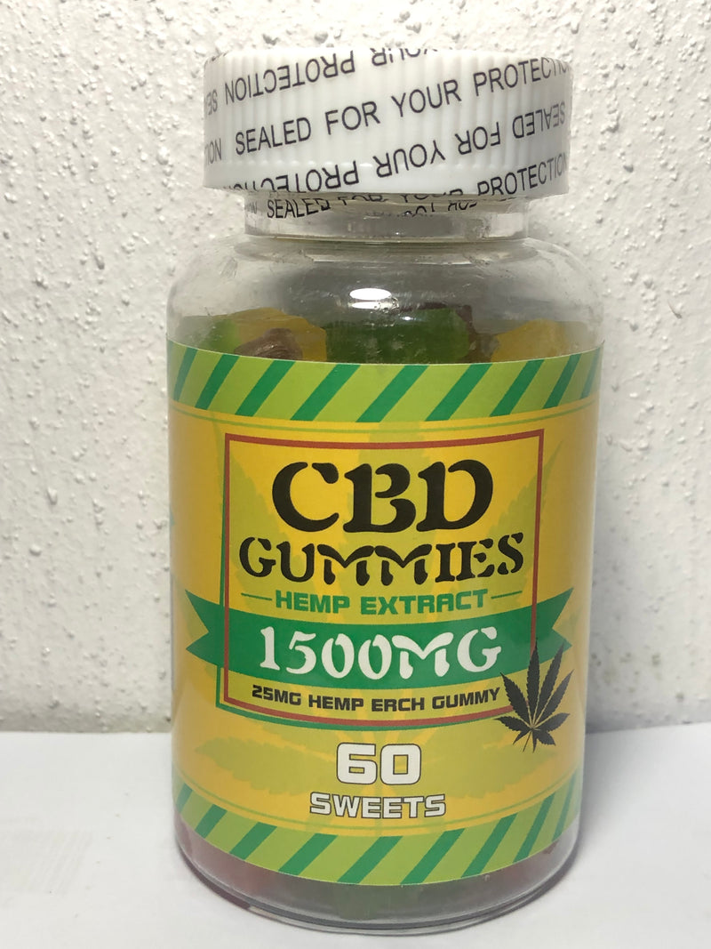 CBD Gummies with Hemp Extract (1500mg) | Dietary Supplement for Pain Relief, Anxiety, Inflammation, and Sleep Disorders