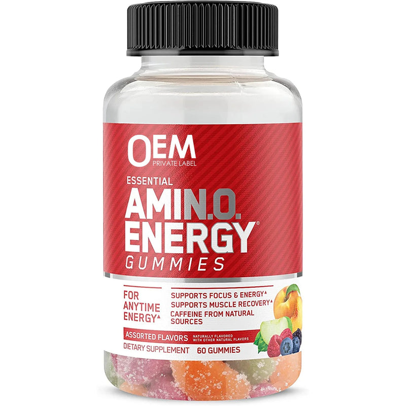 Protein Energy Gummies with Amino Acids | Dietary Supplement for Workout, Muscle Recovery, and Focus