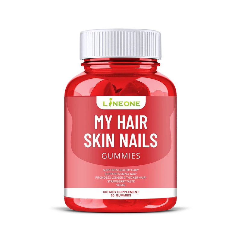 Hair & Nails Gummies, for Hair Growth, Glowing Skin and Nails health,  enriched with Biotin, Beta-Sitosterol 10%, Sesbania Grandiflora Extract,  Grape Seed Extract, Vitamins and Minerals with Mix Berry Flavour, Vegan,  NON-GMO,