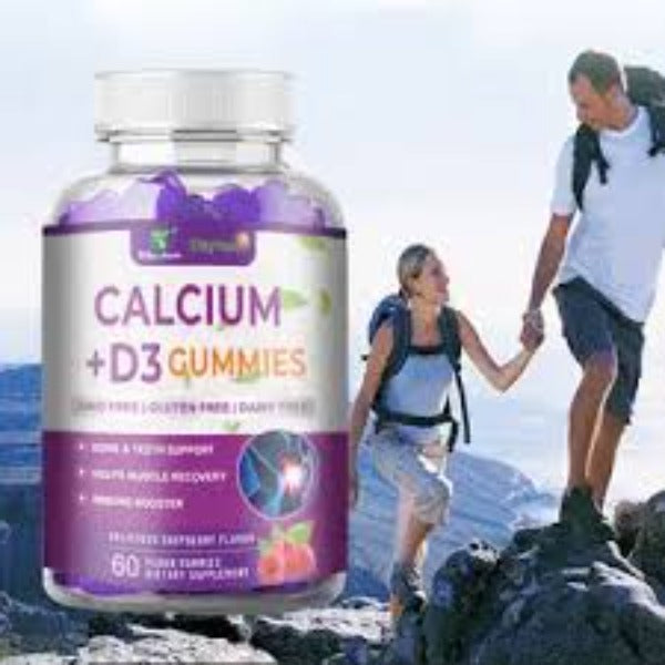 Calcium Gummies with Vitamin D3 and Magnesium Glycinate | Dietary Supplement for Stronger Bones & Teeth,Osteoporosis, and Immune System