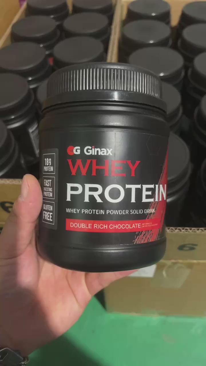 GINAX Whey Protein Powder (500g size, 18g protein, 15 servings)