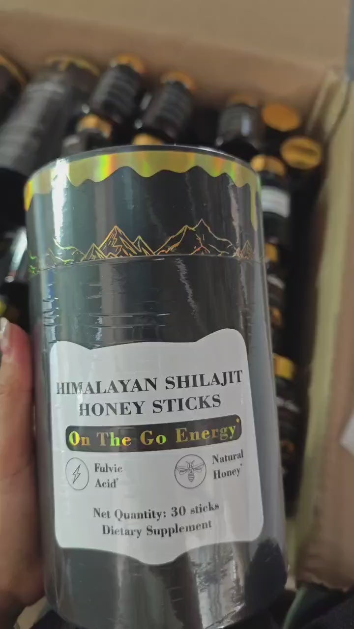 Pure Himalayan Shilajit Honey Sticks with Saffron (30 sachets, Liquid form) | Dietary Supplement for Energy, Stamina, Endurance, Cognitive Function, Skin, and Bone Health