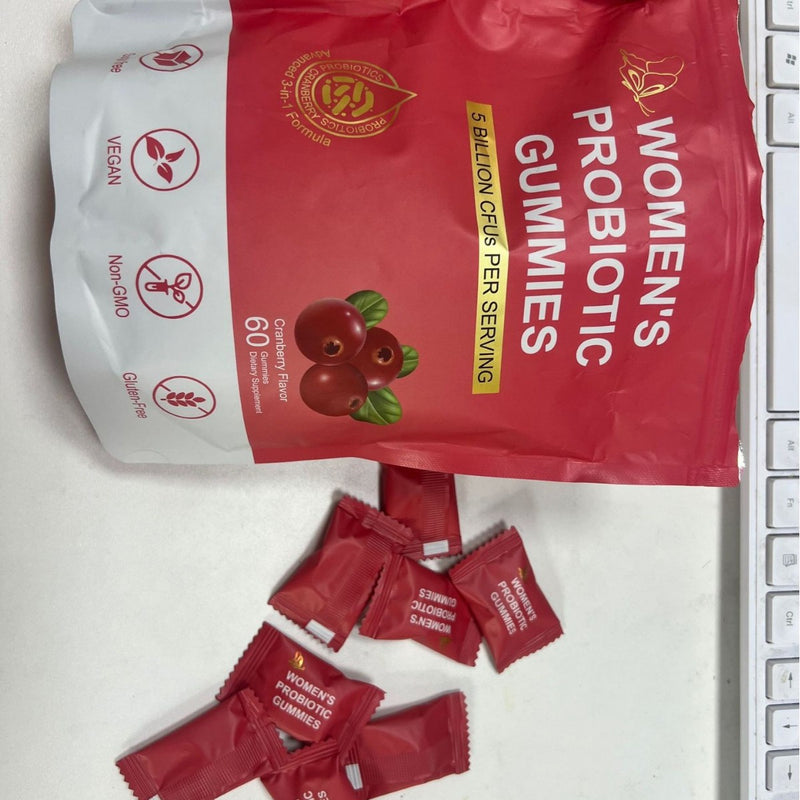 Women's Probiotic Gummies with Cranberry and Prebiotic Fiber (5 billion CFUs)