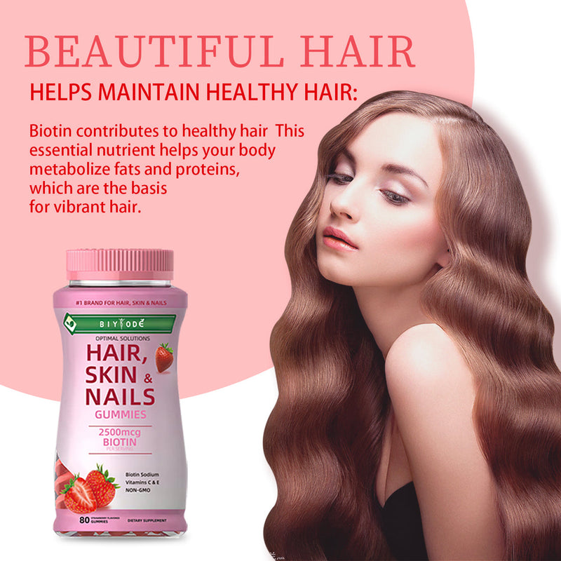 BIYODE Hair, Skin & Nails Gummies (80 gummies)
