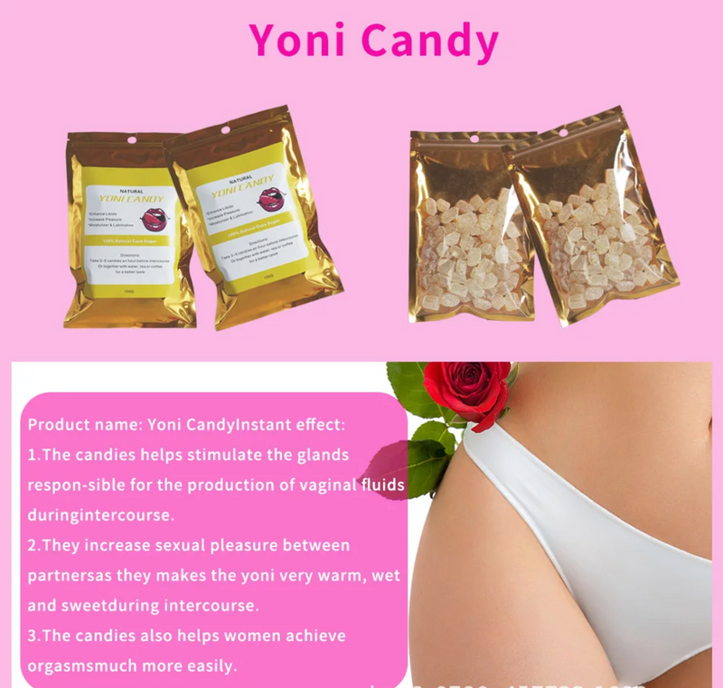 Yoni Candy (100grams, Yellow) | Sugar Lumps for Boosting Libido, Vaginal Wetness, and Sexual Pleasure