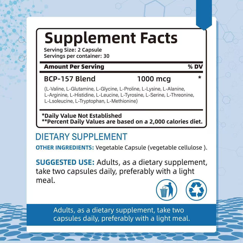 BPC-157 Capsules (1000mcg) | Dietary Supplement for Muscle Growth, Tissue Repair, Muscle Strength, and Health Inflammation