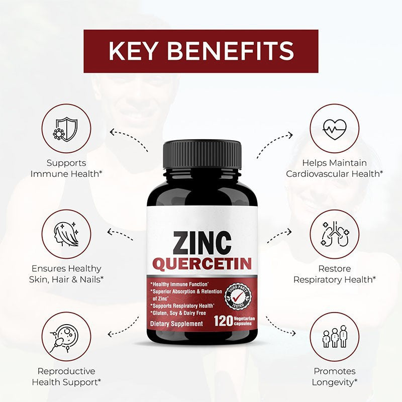 Zinc and Quercetin Capsule (120 capsules, 800mg quercetin, 22mg zinc)