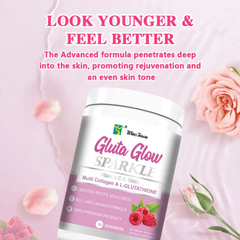 Gluta Glow Sparkle Powder with Multi-Collagen, L-Glutathione, and Vitamin C (300 grams, 30 servings)