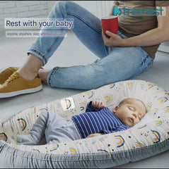 Portable and Ultra-Soft Baby Lounger (0-18 months old, 90*50cm size) | Anti-Pressure Bionic Baby Bed