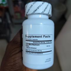 Lion’s Mane Mushroom Capsules with Beta-Glucans (1300mg) | Dietary Supplement for Brain, Cognition, Focus, and Nerve