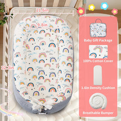 Portable and Ultra-Soft Baby Lounger (0-18 months old, 90*50cm size) | Anti-Pressure Bionic Baby Bed