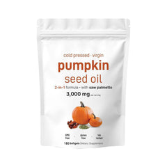 Pumpkin Seed Oil Capsule with Saw Palmetto (180 softgels, 3000mg Pumpkin Seed Oil, 300mg Saw Palmetto)