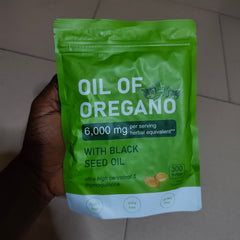 Oil of Oregano Capsules with Black Seed Oil (300 softgels, 6000mg oil of oregano, 200mg black seed oil)
