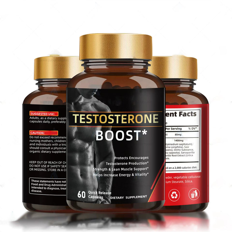 Testosterone Boost Capsules for Men (1400mg) | Dietary Supplement for Testosterone, Energy, Muscle Building, and Sexual Performance