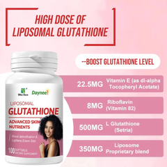 Liposomal Glutathione Capsule with Sunflower Lecithin, Vitamin E, and Riboflavin (100 softgels, 500mg L-Glutathione)