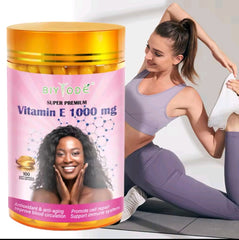 BIYODE Vitamin E Capsule (100 softgels, 1000mg) | Dietary Supplement for Anti-aging, Cell Repair, Blood Circulation, and Immunity