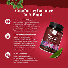 GINAX Uric Acid Support Capsules | Dietary Supplement for Joint, Mobility, Urinary Tract, and Acid Neutralization