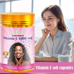 BIYODE Vitamin E Capsule (100 softgels, 1000mg) | Dietary Supplement for Anti-aging, Cell Repair, Blood Circulation, and Immunity