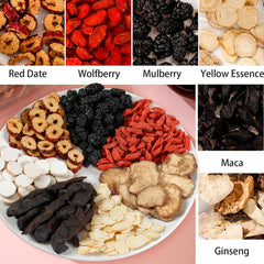 Ginseng Five Treasure Tea with Red Date, Goji Berries, Maca, Yellow Essence, and Mulberries (10g*25 teabags)