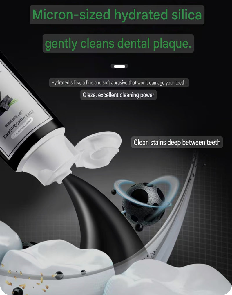 Bamboo Charcoal Whitening Toothpaste (100grams) | Herbal Toothpaste for Stubborn Stains, Fresh Breath, Plaque, Healthy Gums, and Teeth Whitening