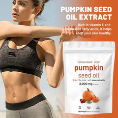 Pumpkin Seed Oil Capsule with Saw Palmetto (180 softgels, 3000mg Pumpkin Seed Oil, 300mg Saw Palmetto)