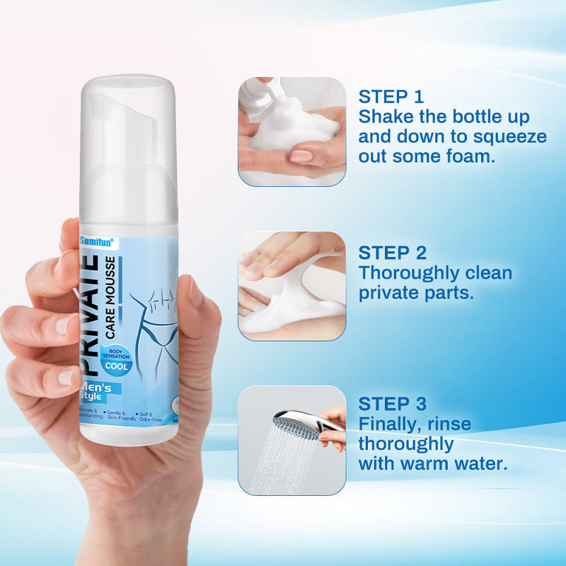 Private Care Mousse for Men (60ml) | Antibacterial and Infection Treatment Mousse for Men