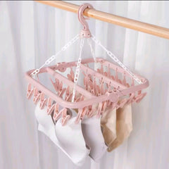 Multifunctional, Foldable and Space-Saving Laundry Hanger (32 pegs) | Plastic and Rotating Hanging Drying Rack