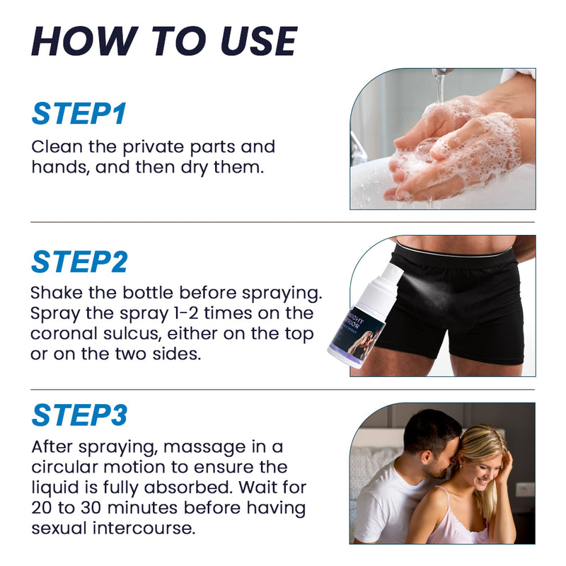 Midnight Warrior Endurance Spray for Men | Topical Spray for Sex Delay, Premature Ejaculation, Longer Sex, and Penis Enlargement