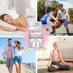 Magnesium Complex Softgels (100 softgels, 500mg) | Dietary Supplement for Calm, Relaxation, Nerve, Cognition, Sleep, and Menstrual Cramps