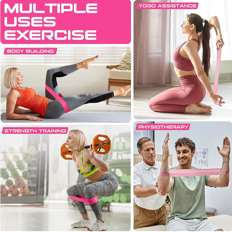 5-in-1 Resistance Loop Band with Free Pouch (X-Light, Light, Medium, Heavy, and X-Heavy)
