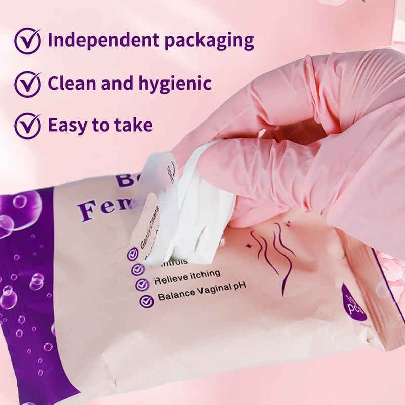 Boric Acid Feminine Wipes (10 pieces) | Yoni Wipes for Vaginal Odor, Itching, pH Balance