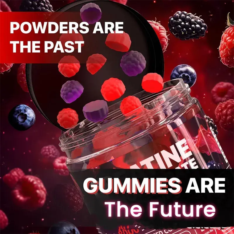 Creatine Monohydrate Gummies with L-Carnitine, BCAA, and Taurine (120 gummies, 8000mg)