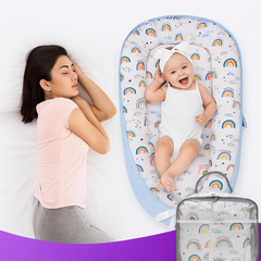 Portable and Ultra-Soft Baby Lounger (0-18 months old, 90*50cm size) | Anti-Pressure Bionic Baby Bed