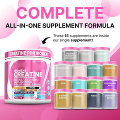 Women's Creatine Monohydrate Powder with BCAA, Collagen, Myo-Inositol, and Digestion Blend