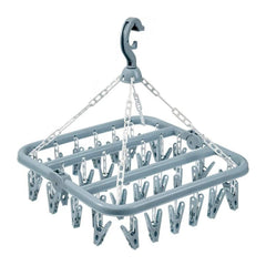 Multifunctional, Foldable and Space-Saving Laundry Hanger (32 pegs) | Plastic and Rotating Hanging Drying Rack