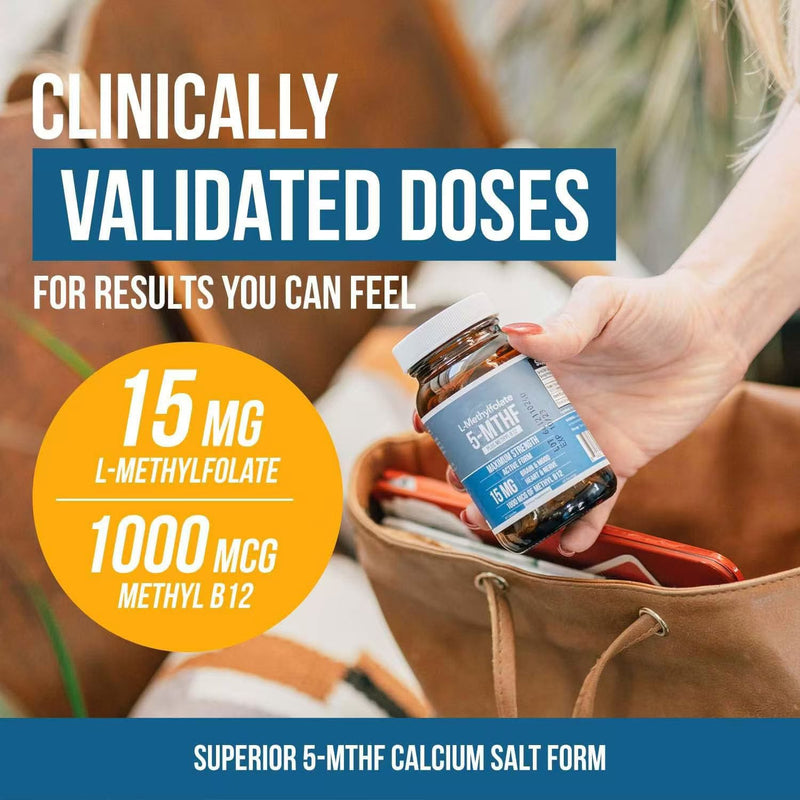 GINAX L-Methylfolate 5-MTHF Capsule with Methyl B12