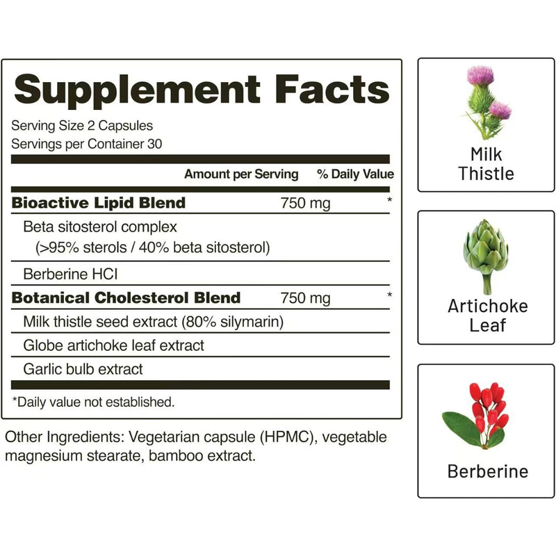 Cholesterol Health Capsules | Dietary Supplement for Cholesterol, Heart, Triglycerides, and Circulation