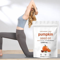 Pumpkin Seed Oil Capsule with Saw Palmetto (180 softgels, 3000mg Pumpkin Seed Oil, 300mg Saw Palmetto)