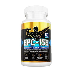 BPC-159 Capsules with Creatine Monohydrate, Collagen and Magnesium Glycinate (1500mcg BPC-159 blend, 400mg creatine monohydrate, 400mg collagen peptides)