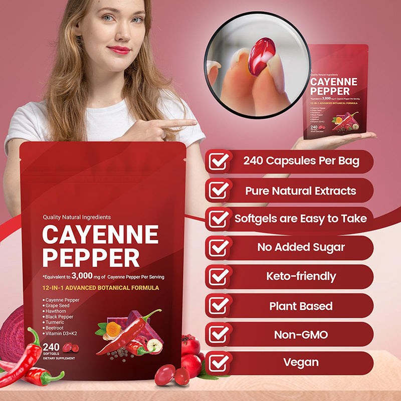 Cayenne Pepper Softgels (240 softgels, 3000mg cayenne pepper)