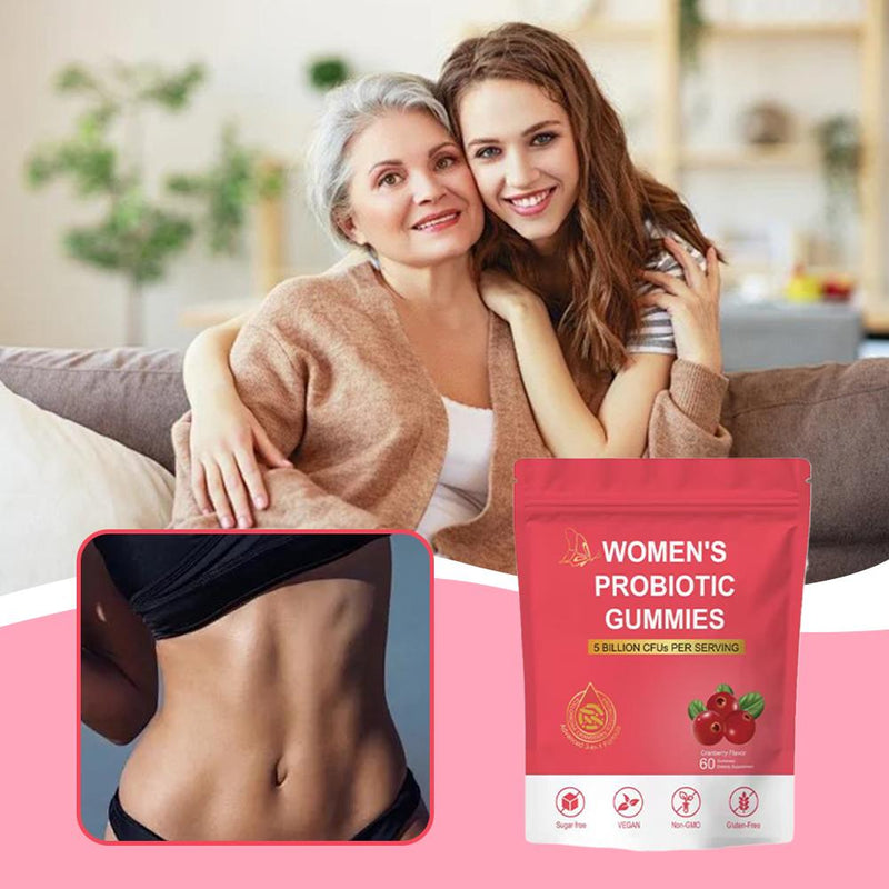 Women's Probiotic Gummies with Cranberry and Prebiotic Fiber (5 billion CFUs)